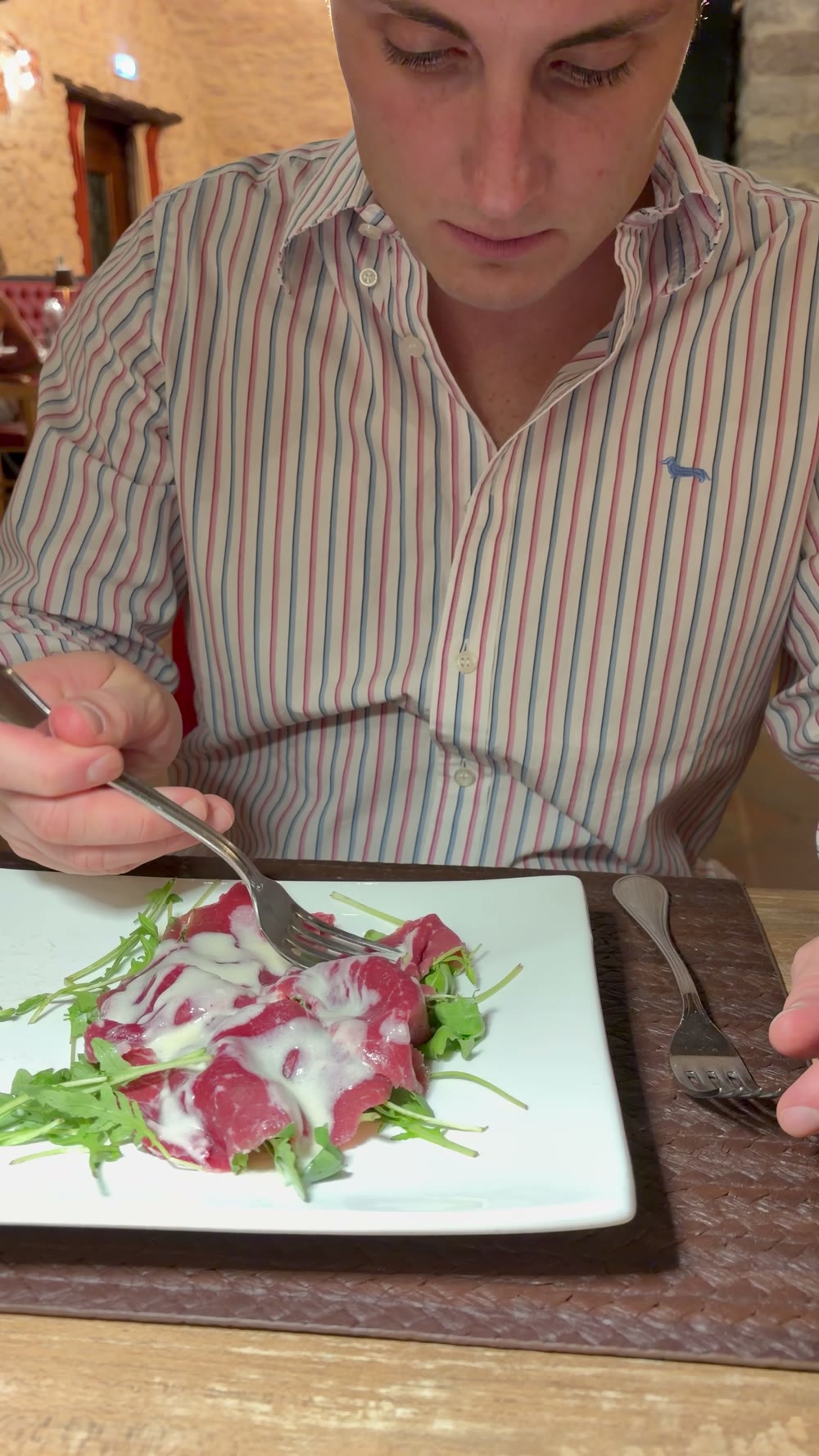 Raffaele durante il pranzo della collaborazione a Torre del Nera
