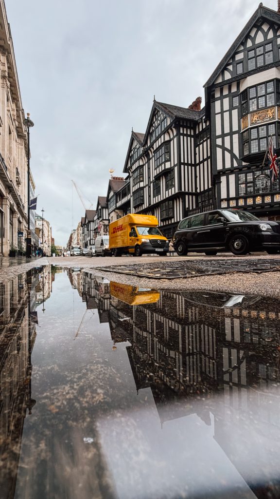 Strada Pioggia a Londra